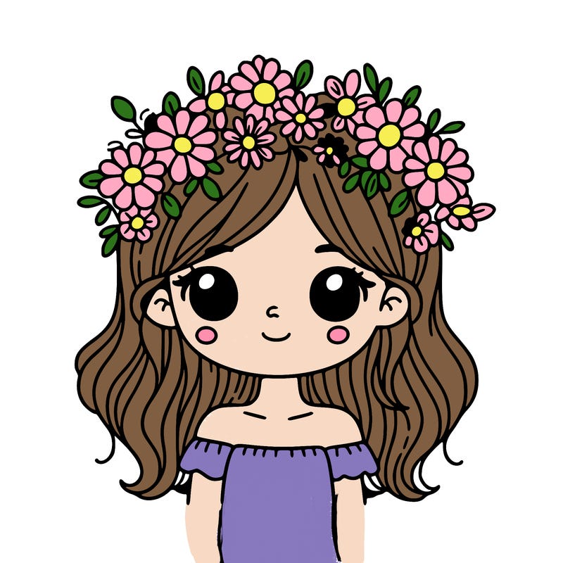 girl with flowers crown