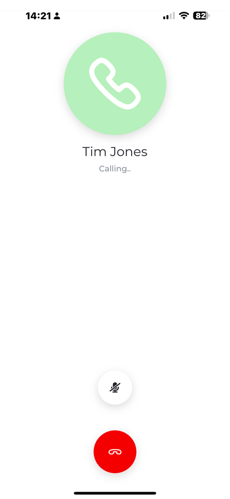 Sonetel 2.0 - Interface de l'application Sonetel 2.0 lors d'un appel professionnel sortant vers un contact nommé Tim Jones