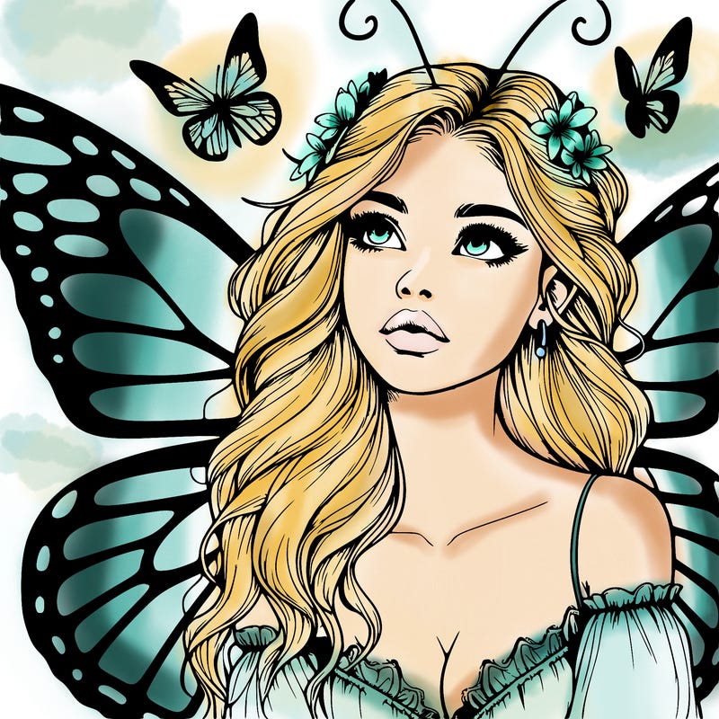 butterfly fairy realistic girl