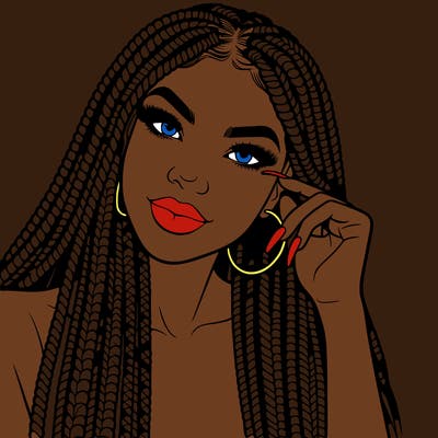 beautiful woman with box braids