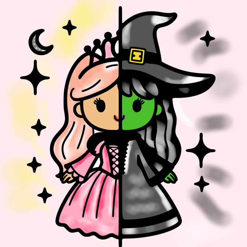 split princess and witch