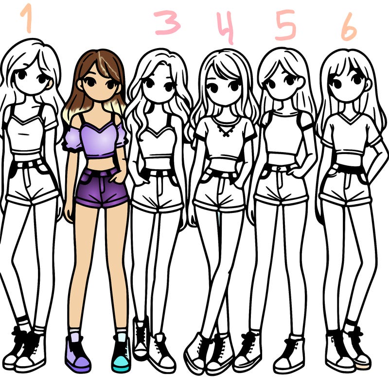 a group of girls wearing crop tops and shorts