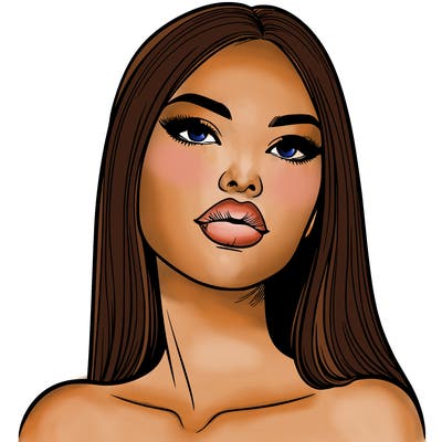 realistic woman with full lips
