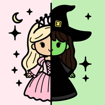 split princess and witch