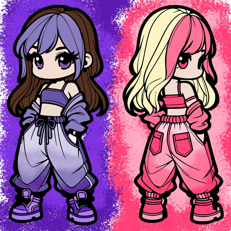 girl in crop top and baggy pants