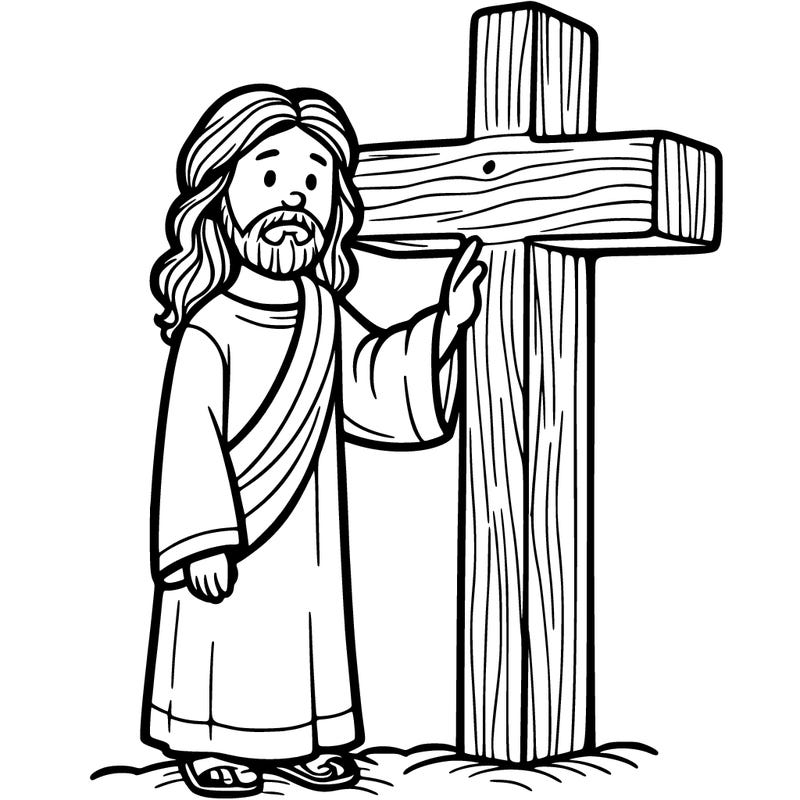 jesus standing beside the cross