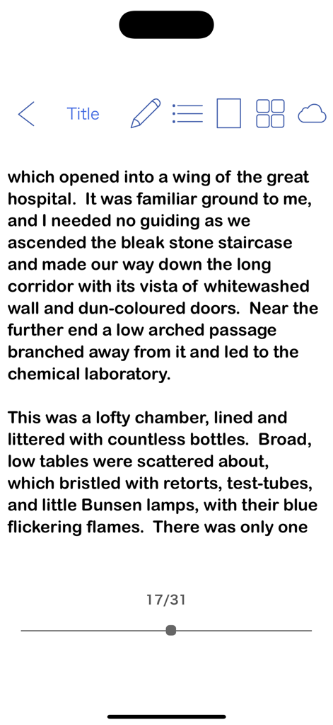 eBook Maker Pro in English - Tela de escrita de eBook com ferramentas de navegação de texto e página