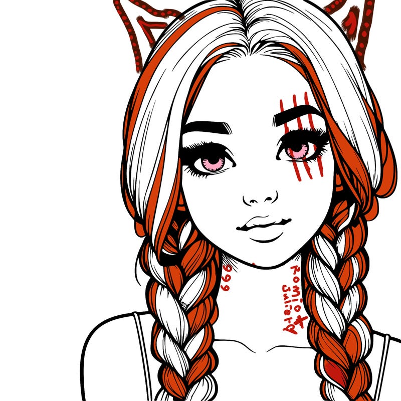 realistic girl with braids