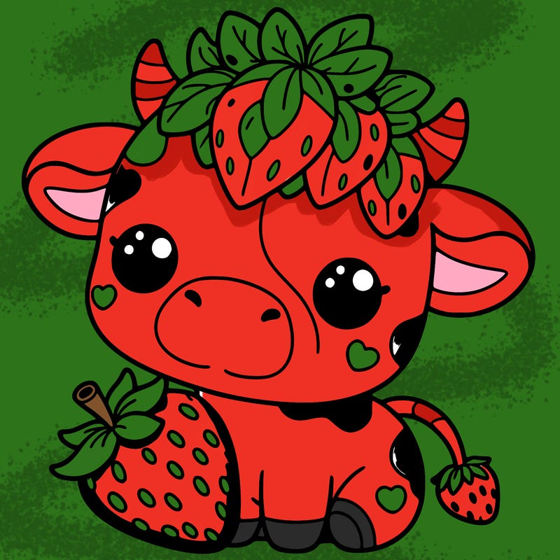 cute strawberry cow