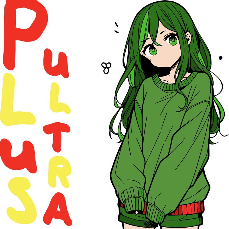 manga teen girl  in a sweater and baggy pants