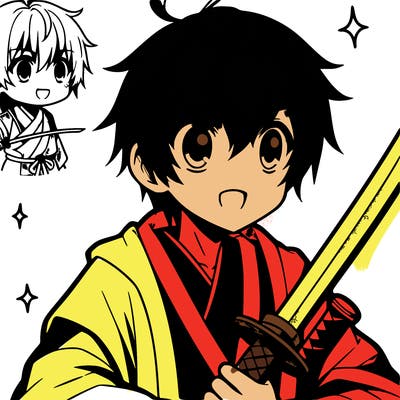 anime boy with sword