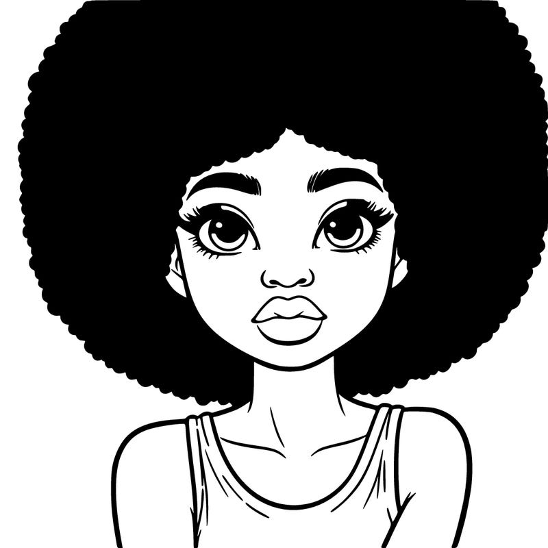 realistic black girl with afro