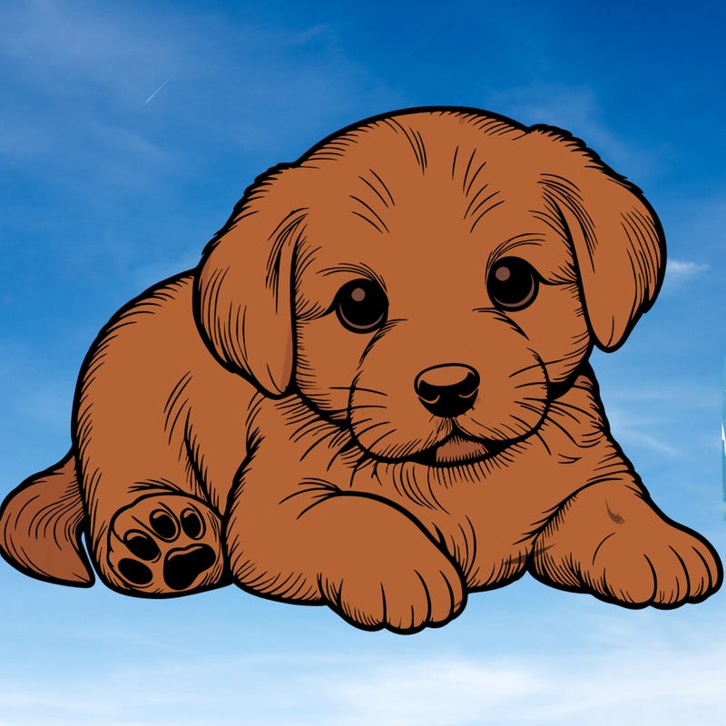 a cute realistic puppy