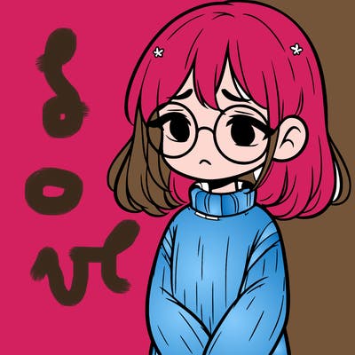 sad girl with glasses in a sweater