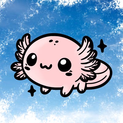 cute easy baby axolotl