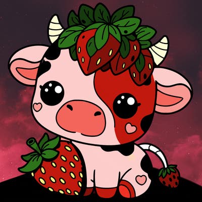 cute strawberry cow