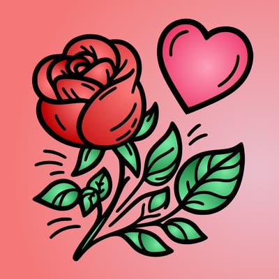 rose and heart