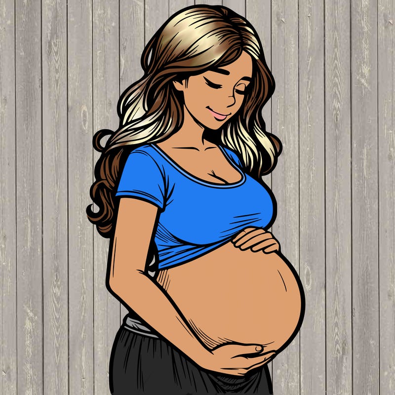 woman heavily pregnant realistic