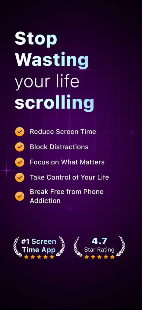 Bonfire: Screen Time Blocker - Bonfire app screenshot highlighting screen time reduction and distraction blocking features with high user ratings