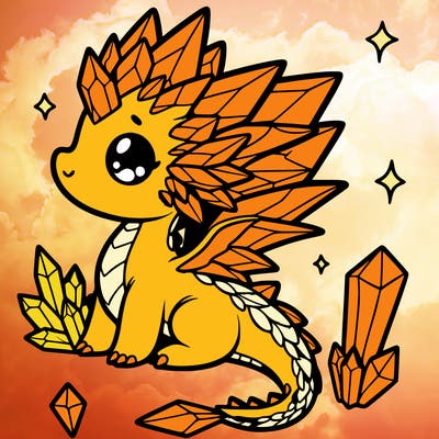 little cute crystal dragon