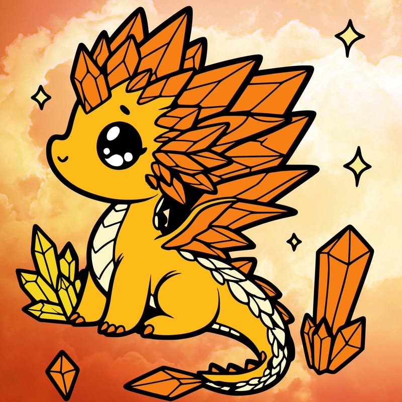 little cute crystal dragon