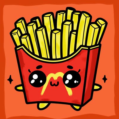 a cute. french fries