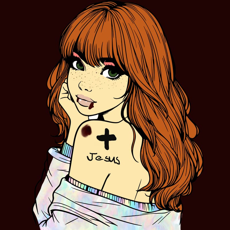 realistic girl with bangs looking over her shoulder