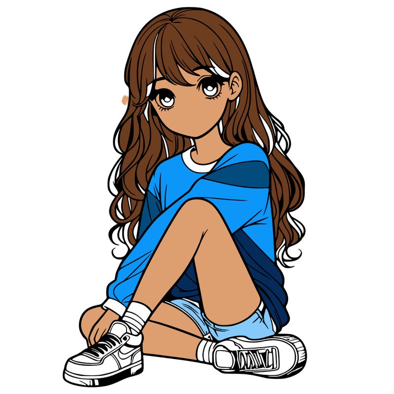 girl sitting realistic