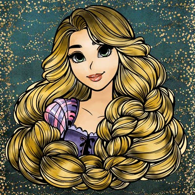 realistic beautiful rapunzel hair nose mouth