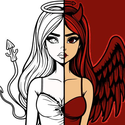 devil vs angel realistic girl