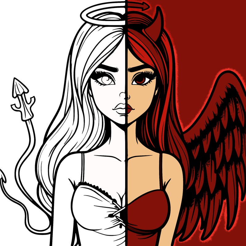 devil vs angel realistic girl