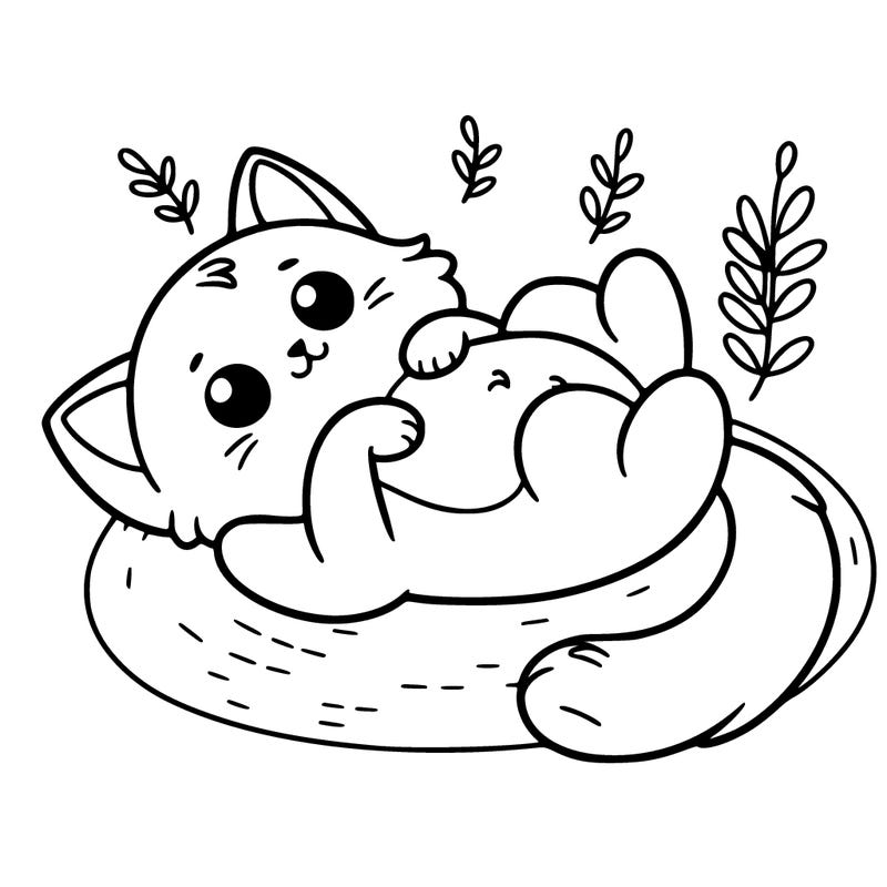 cute cat laying on back