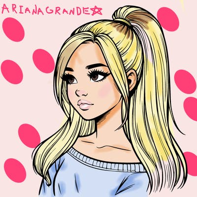 realistic girl with a high ponytail