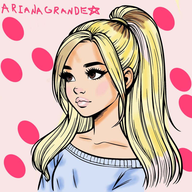 realistic girl with a high ponytail