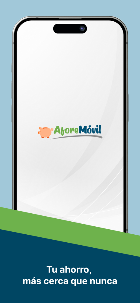 AforeMóvil - AforeMovilモバイルアプリのスプラッシュスクリーン。ロゴとスペイン語の退職貯蓄スローガンが表示されます。