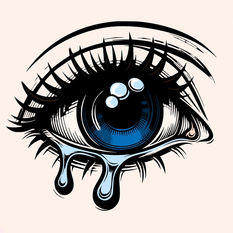 realistic eye crying