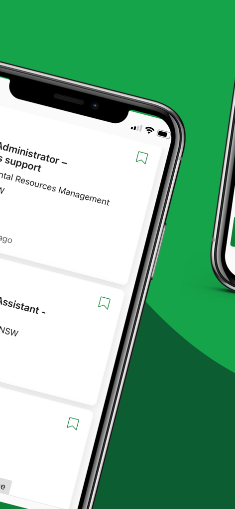 Aplicativo Jora Jobs exibindo resultados de pesquisa de vagas em uma tela de iPhone