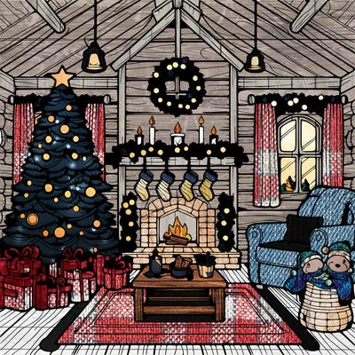 christmas house interior