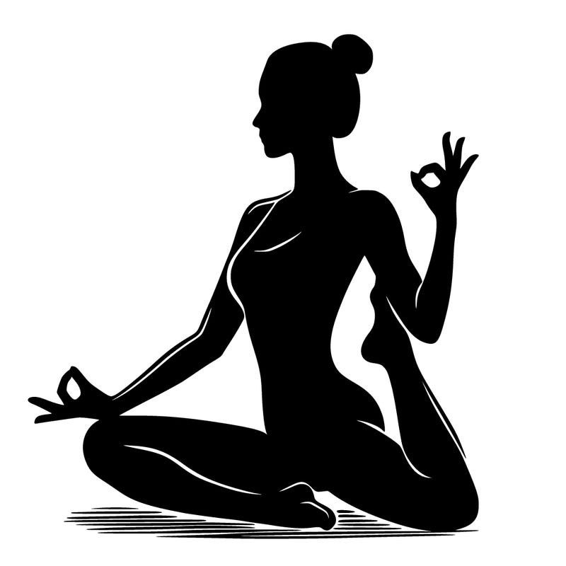 silhouette of a woman doing yoga