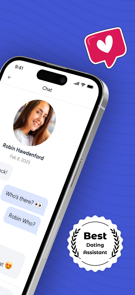Tizz: Ai Rizz App Pickup Lines - Interface do aplicativo Tizz AI assistant de namoro mostrando uma tela de chat e um selo de Melhor Assistente de Namoro