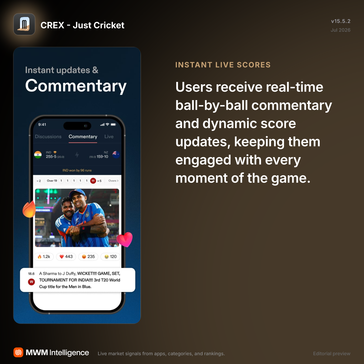 CREX - Just Cricket - Sports App | MWM