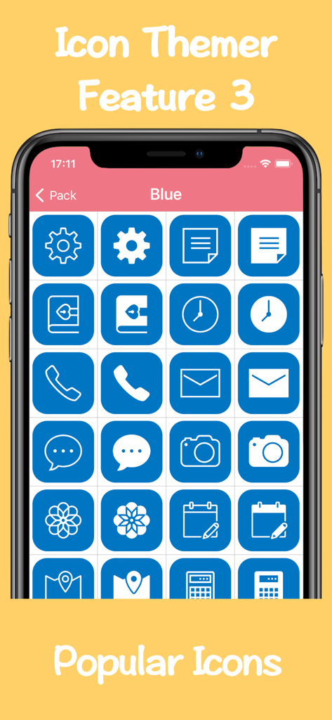 Icon Themer - A collection of blue and white custom app icons for iPhone home screen customization