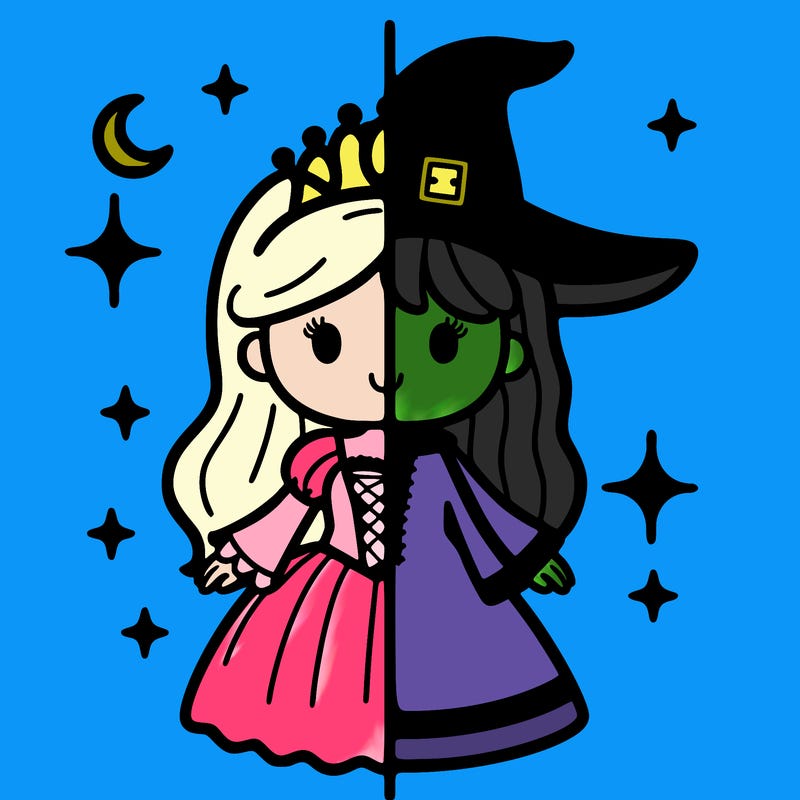 split princess and witch