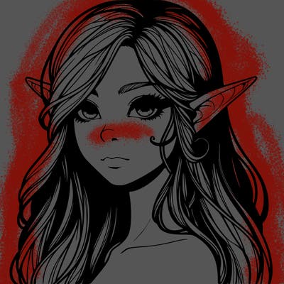 elf girl realistic dark fantasy