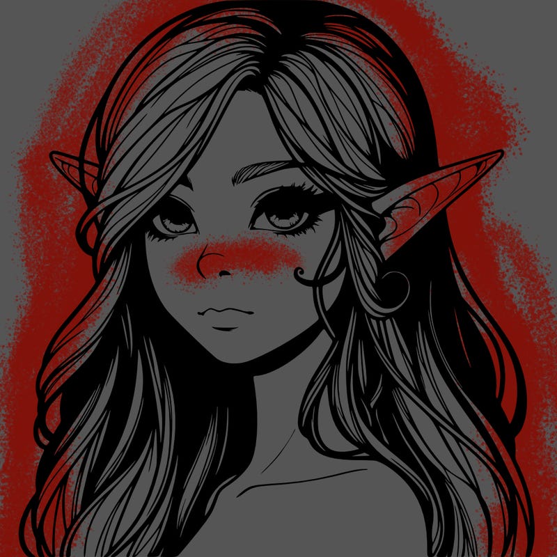 elf girl realistic dark fantasy