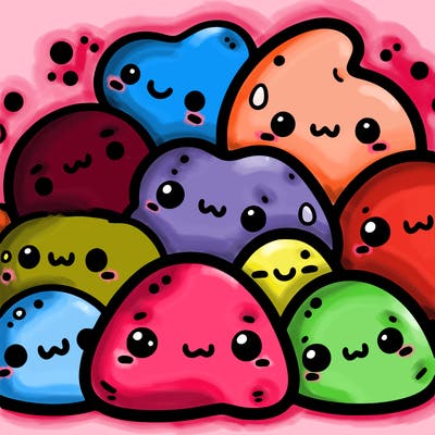 a bunch of cute blobs