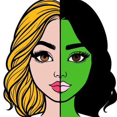 realistic girl split half