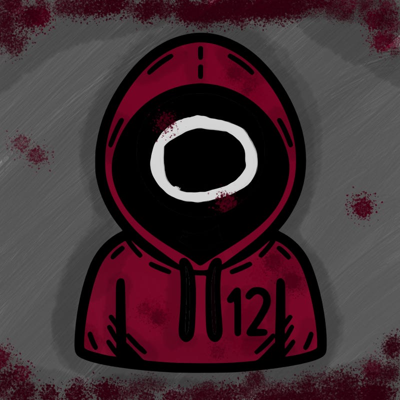 a person with non face waering a hoodie with a small 132 symbol