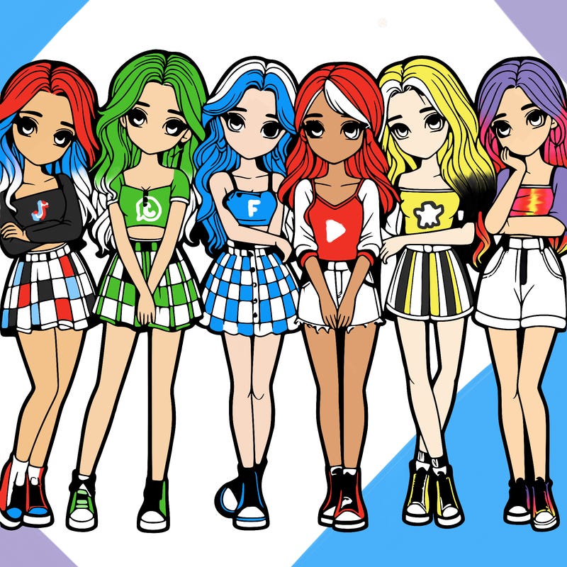 a group of girls realistic