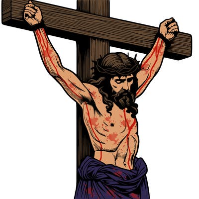 jesus realistic on the cross